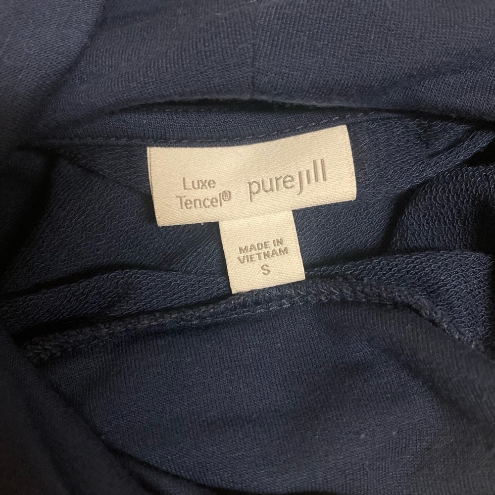 Pure Jill Luxe Tencel Navy Tunic/Dress with Cowl Neck Size S - Picture 3 of 8